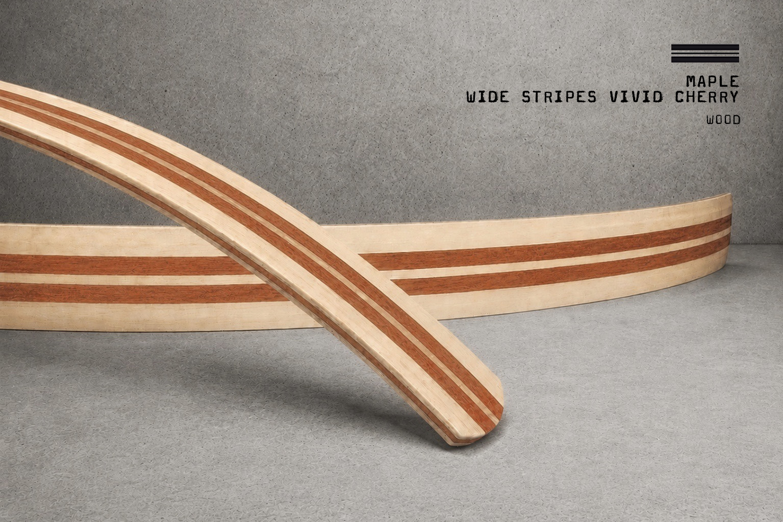 WO-MAWVC-WV-003 Wood / Maple Wide Stripes Vivid Cherry – Bild 2
