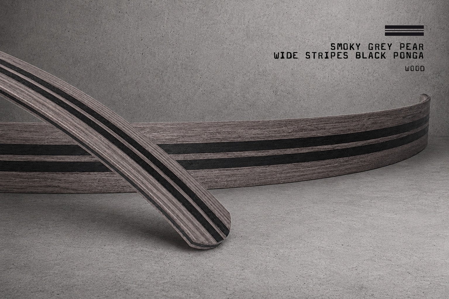Editions - Wood / Smoky Grey Pear Wide Stripes Black Ponga – Bild 2