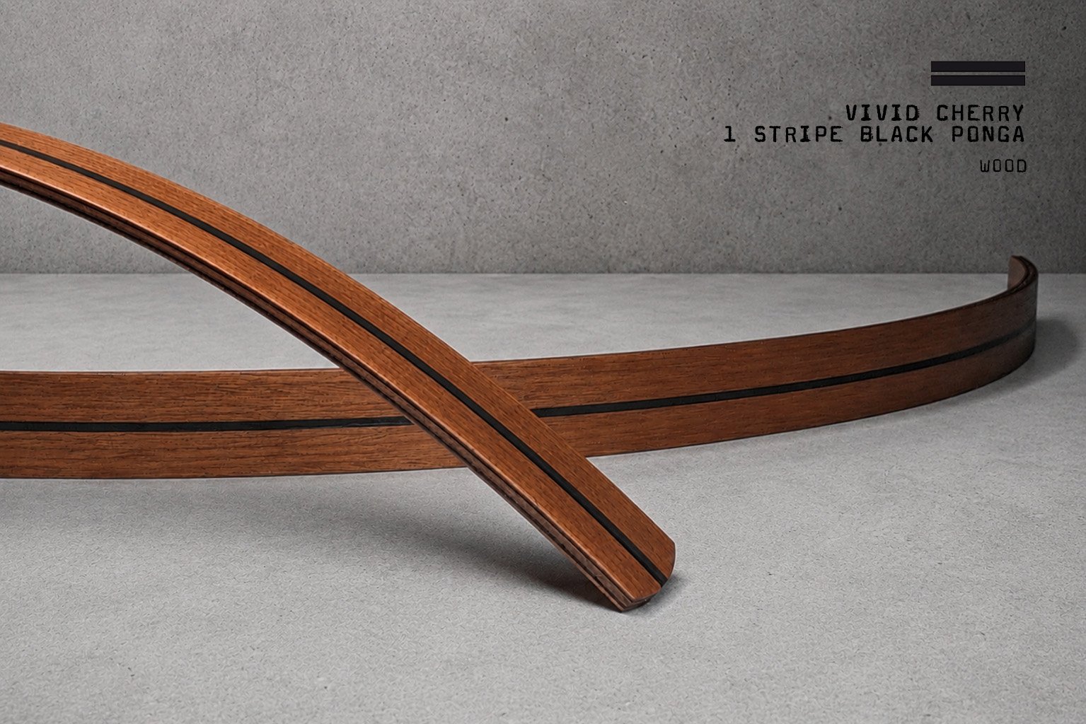 WO-VC1BP-WV-003 Wood / Vivid Cherry 1 Stripe Black Ponga – Bild 2