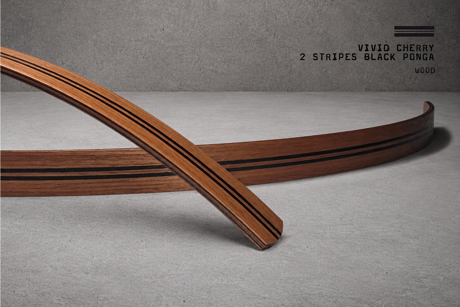 WO-VC2BP-WV-003 Wood / Vivid Cherry 2 Stripes Black Ponga – Bild 2