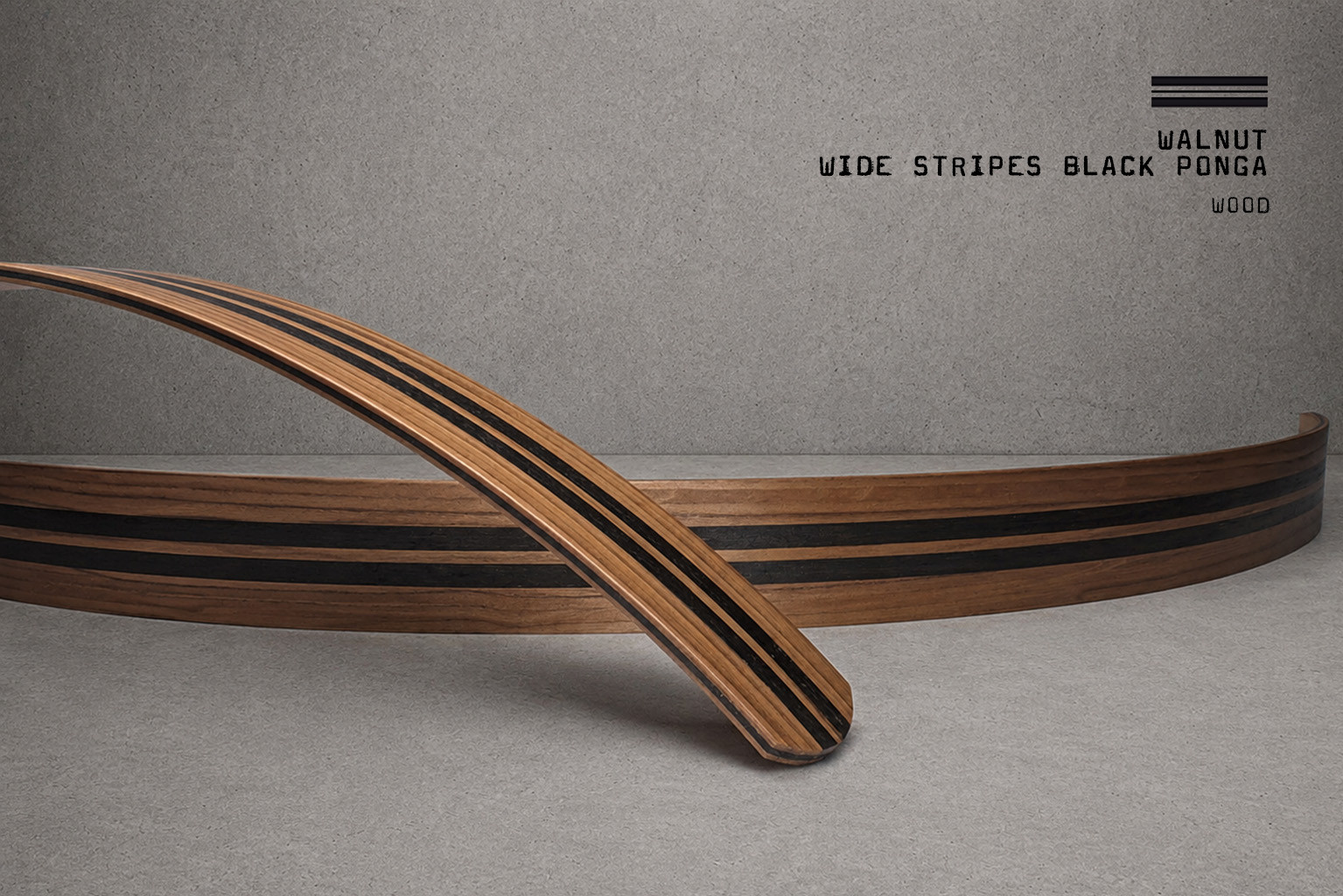 Editions - Wood / Walnut Wide Stripes Black Ponga – Bild 2