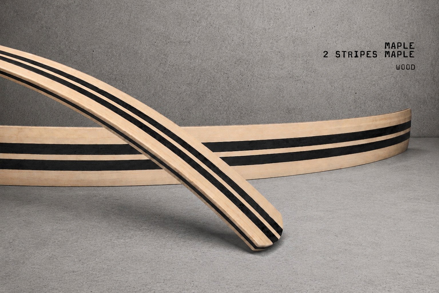 Wood / Maple Wide Stripes Black Ponga – Bild 2